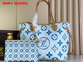 Louis Vuitton Neverfull MM Tote in Lagoon Blue Monogram Tiles Coated Canvas M11263 Replica