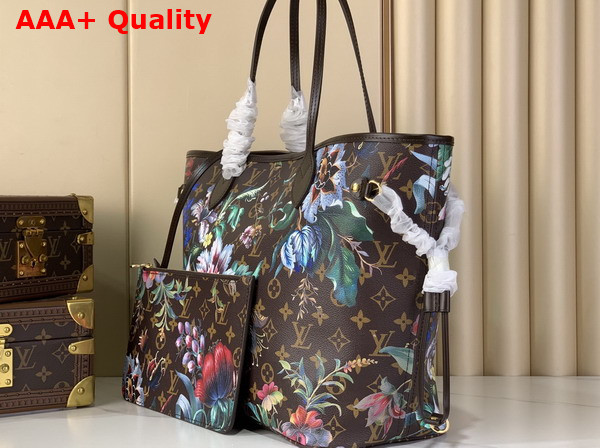 Louis Vuitton Neverfull MM Tote in Monogram Canvas Defined by its Vibrant Floral Pattern M28918 Replica