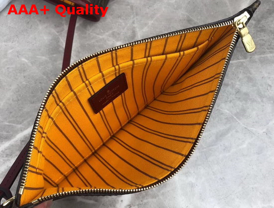 Louis Vuitton Neverfull MM Tote in Monogram Canvas Interwoven with Stripes of Smooth Colored Leather Replica