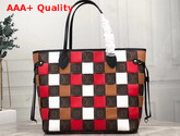 Louis Vuitton Neverfull MM Tote in Monogram Canvas Woven with Colored Leather Replica