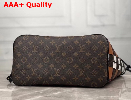 Louis Vuitton Neverfull MM Tote in Monogram Canvas Woven with Colored Leather Replica