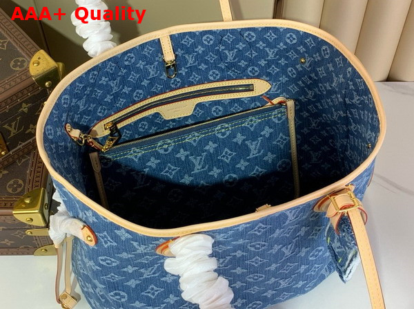 Louis Vuitton Neverfull MM Tote in Monogram Denim Denim Blue M13192 Replica