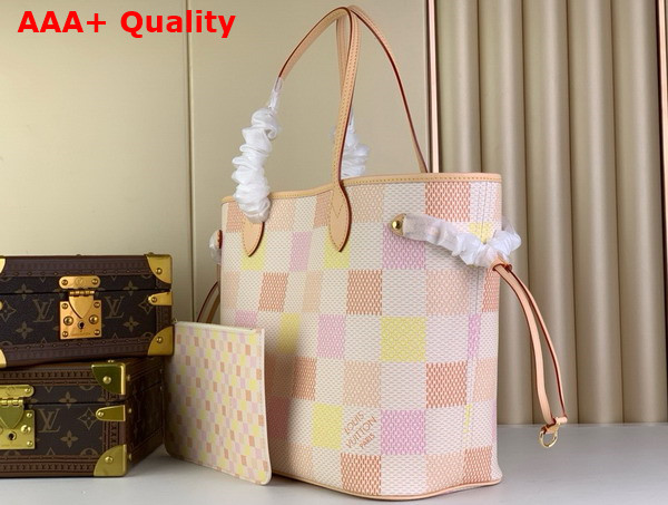 Louis Vuitton Neverfull MM Tote in Peach Damier Giant Coated Canvas N40668 Replica