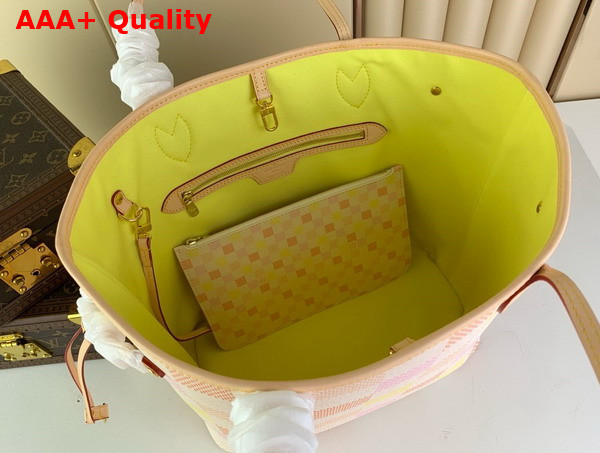 Louis Vuitton Neverfull MM Tote in Peach Damier Giant Coated Canvas N40668 Replica