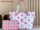 Louis Vuitton Neverfull MM Tote in Pink Monogram Coated Canvas M22980 Replica