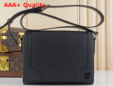 Louis Vuitton New Flap Messenger Black Taiga Leather M30807 Replica
