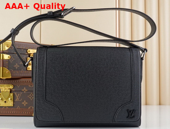 Louis Vuitton New Flap Messenger Black Taiga Leather M30807 Replica