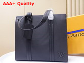 Louis Vuitton New LV Aerogram Tote in Black Grained Calf Leather M57308 Replica