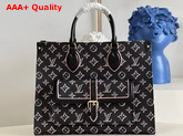 Louis Vuitton New Onthego MM Tote in Black Printed Monogram Canvas Replica