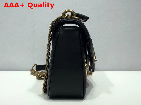 Louis Vuitton New Wave Chain Bag MM Black Smooth Calf Leather with LV Love Lock and Key and Monogram Flower Replica