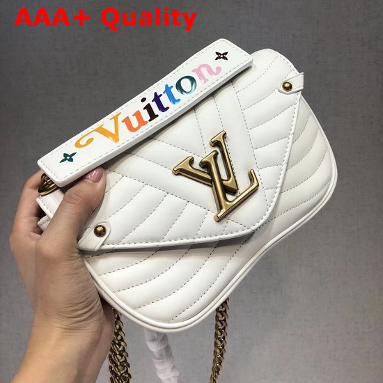 Louis Vuitton New Wave Chain Bag MM White Smooth Calf Leather Replica
