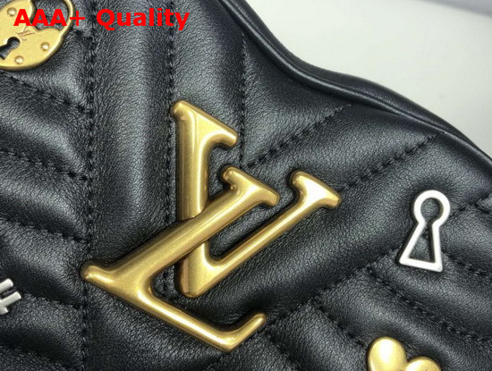 Louis Vuitton New Wave Heart Bag with LV Initials and LV Love Lock Story Symbols Black Replica