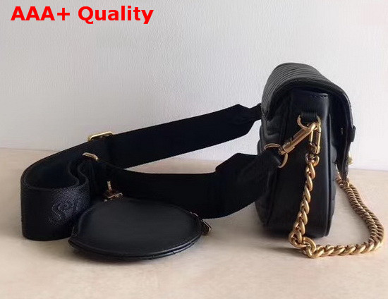 Louis Vuitton New Wave Multi Pochette Accessoires Black Smooth Calf Leather Replica