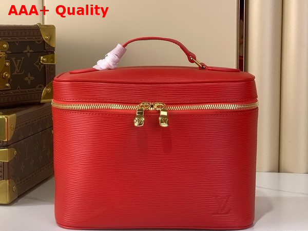 Louis Vuitton Nice BB Beauty Case in Rouge Louis Red Epi Leather Replica