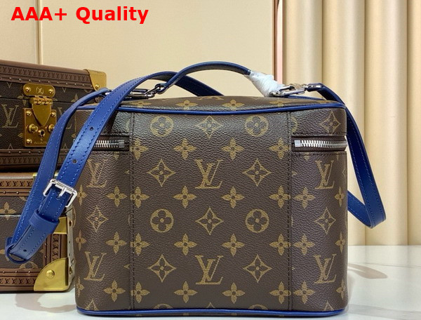 Louis Vuitton Nice BB Vanity Case Indigo Blue Monogram Macassar Coated Canvas M12668 Replica