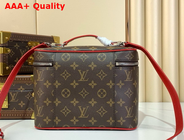 Louis Vuitton Nice BB Vanity Case Sari Red Monogram Macassar Coated Canvas M12671 Replica