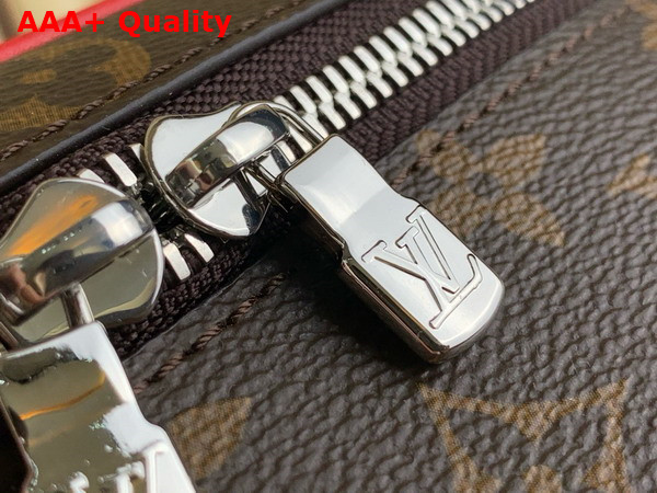 Louis Vuitton Nice Mini Toiletry Bag in Monogram Macassar Coated Canvas with Red Cowhide Leather Trim M46766 Replica