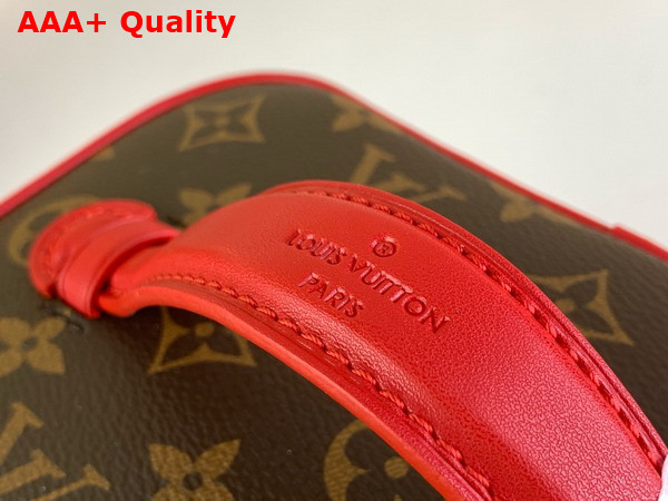 Louis Vuitton Nice Mini Toiletry Bag in Monogram Macassar Coated Canvas with Red Cowhide Leather Trim M46766 Replica