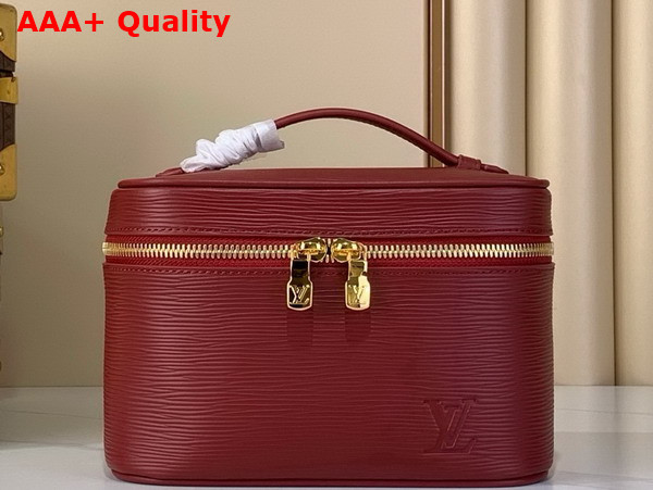 Louis Vuitton Nice Mini Vanity Case in Monogram Red Epi Grained Leather Replica