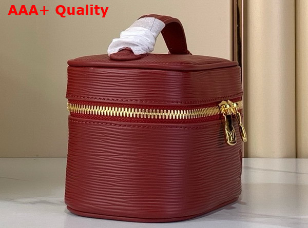 Louis Vuitton Nice Nano Bag in Monogram Rouge Epi Leather Replica