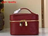 Louis Vuitton Nice Nano Bag in Monogram Rouge Epi Leather Replica