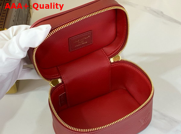 Louis Vuitton Nice Nano Bag in Monogram Rouge Epi Leather Replica