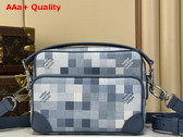 Louis Vuitton Nil Bag in Denim Blue Damoflage Coated Canvas Replica