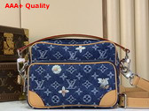 Louis Vuitton Nil Cross Body Bag in Blue Monogram Flowers Denim M27553 Replica