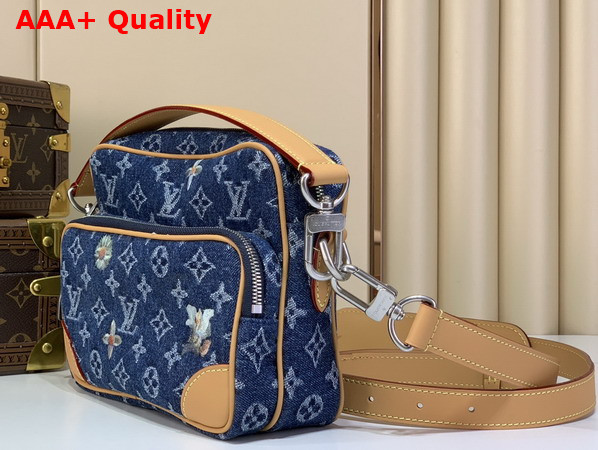 Louis Vuitton Nil Cross Body Bag in Blue Monogram Flowers Denim M27553 Replica