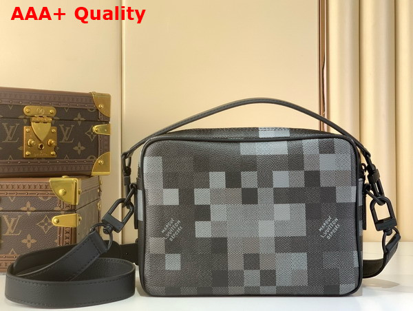 Louis Vuitton Nil Messenger Bag in Black Damoflage Black Coated Canvas M14988 Replica