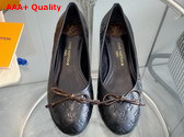 Louis Vuitton Nina Flat Ballerina in Black Monogram Embossed Calf Leather 1ABHB4 Replica