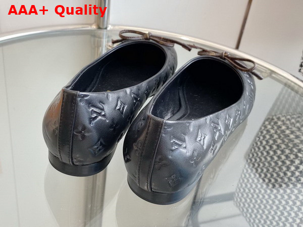 Louis Vuitton Nina Flat Ballerina in Black Monogram Embossed Calf Leather 1ABHB4 Replica
