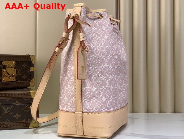 Louis Vuitton Noe Handbag in Monogram Embleme Rose Ruban Jacquard Textile M28714 Replica