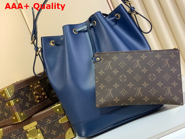 Louis Vuitton Noe MM Bucket Bag in Navy Blue Epi Grained Calf Leather M24932 Replica