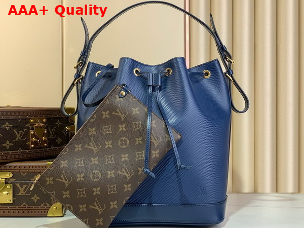 Louis Vuitton Noe MM Bucket Bag in Navy Blue Epi Grained Calf Leather M24932 Replica