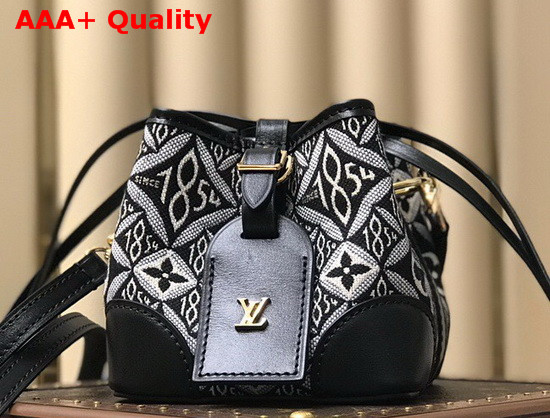 Louis Vuitton Noe Purse in Grey Jacquard Since 1854 Textile M69973 Replica