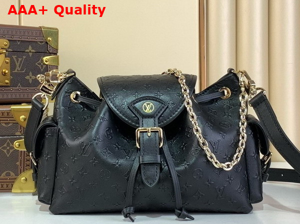 Louis Vuitton Odyssee Handbag in Black Calfskin Leather M25554 Replica