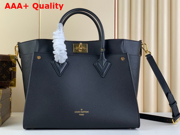 Louis Vuitton On My Side GM Handbag in Black Calf Leather and Perforated Calf Leather M22225 Replica