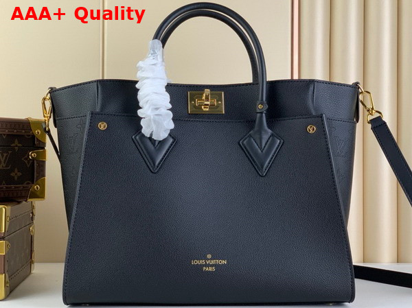 Louis Vuitton On My Side GM Handbag in Black Calf Leather and Perforated Calf Leather M22225 Replica