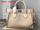 Louis Vuitton On My Side Greige Beige Twist Calfskin and Monogram Tufting on Nappa Softy Leather M55802 Replica