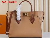 Louis Vuitton On My Side MM Tote Bag Arizona Beige Calf Leather and Perforated Calf Leather M20633 Replica