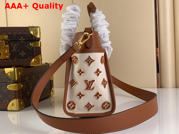 Louis Vuitton On My Side PM Caramel Brown Canvas and Smooth Cowhide Leather M59905 Replica