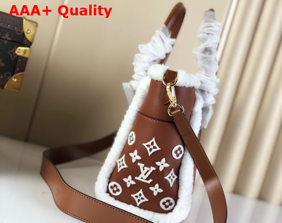 Louis Vuitton On My Side PM Handbag Caramel Grained Calf Leather and Shearling M58918 Replica