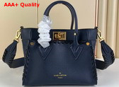 Louis Vuitton On My Side PM Handbag in Navy Blue Calf Leather and Perforated Calf Leather Replica