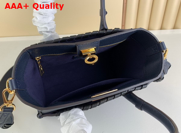 Louis Vuitton On My Side PM Handbag in Navy Blue Calf Leather and Perforated Calf Leather Replica