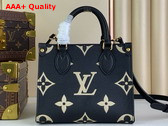 Louis Vuitton Onthego BB Black Beige Bicolor Monogram Empreinte Leather Replica