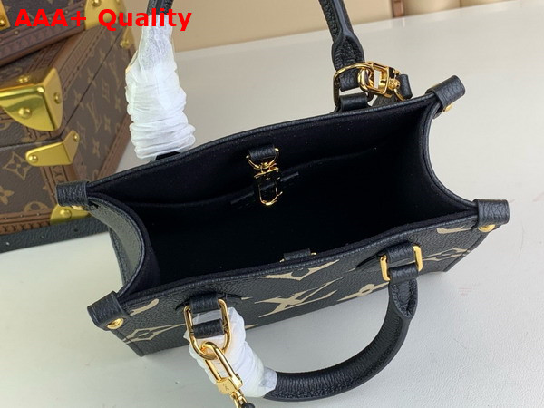 Louis Vuitton Onthego BB Black Beige Bicolor Monogram Empreinte Leather Replica