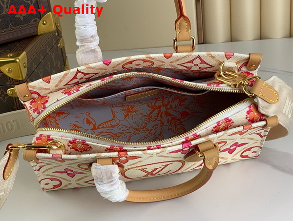 Louis Vuitton Onthego East West Handbag in Coral Monogram Tiles Coated Canvas M25318 Replica