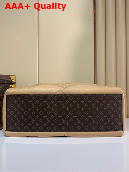 Louis Vuitton Onthego GM Tote Bag Beige Econyl Regenerated Nylon M59007 Replica