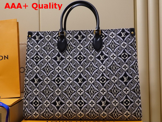 Louis Vuitton Onthego GM Tote in Grey Jacquard Since 1854 Textile M57207 Replica